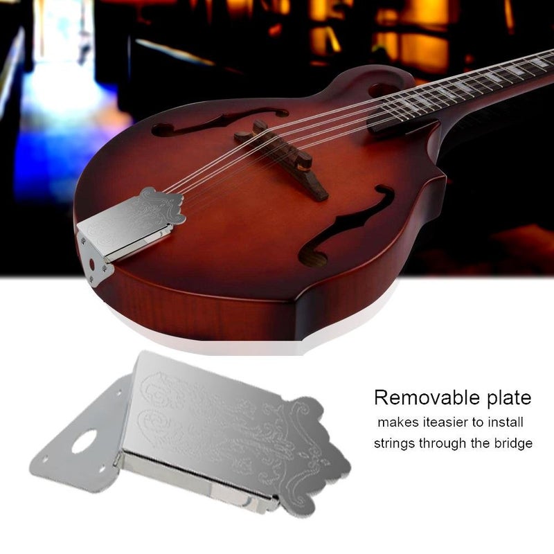Bnineteenteam Mandolin Tailpiece Mandolin Tailpiece Cover Replacement with Screws Instrument Accessory(Silver) - Image 2